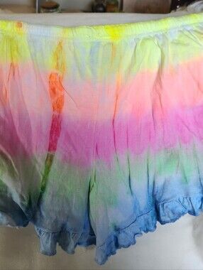 Tie-Dye Ruffle Hem Women's Skort - Multicolor